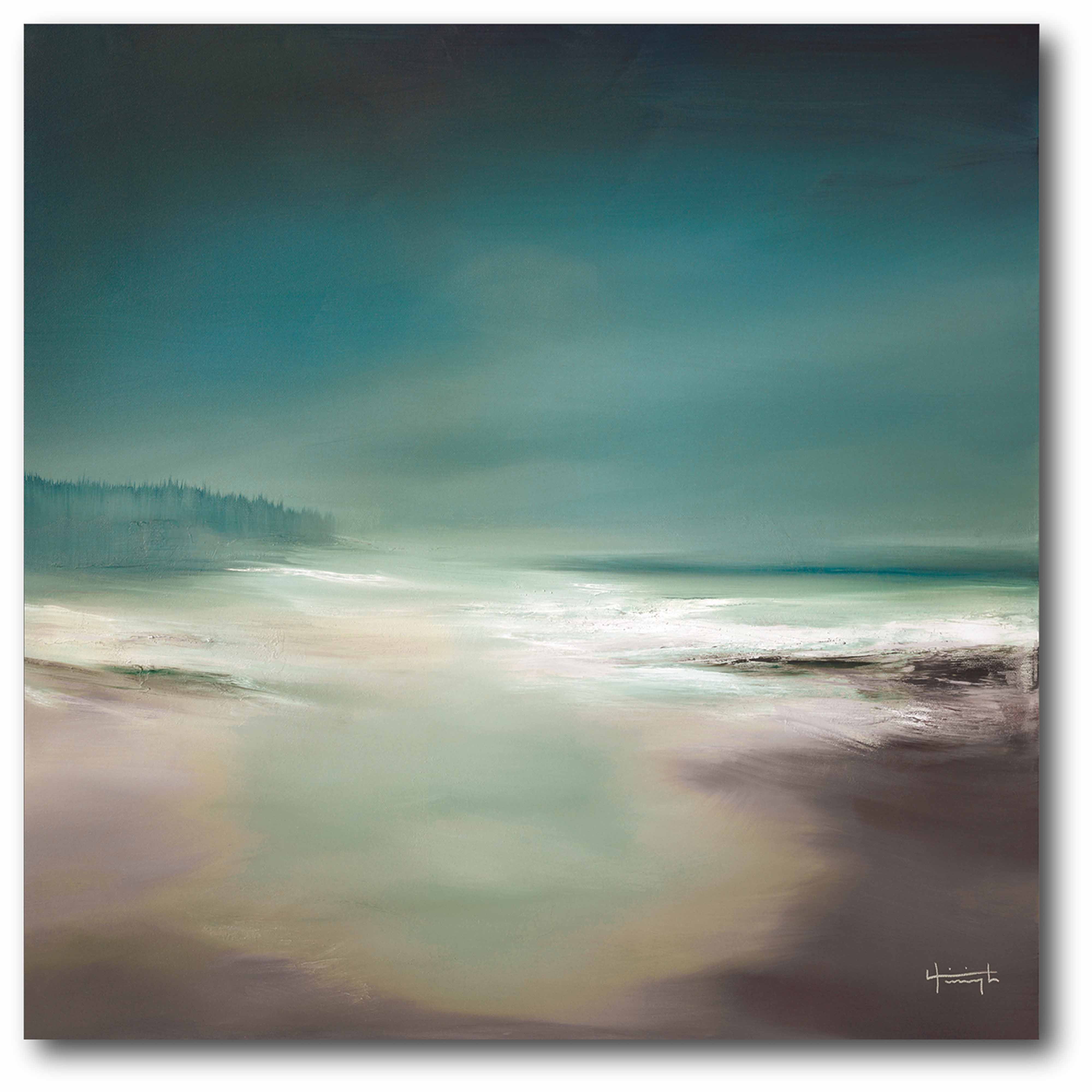 Blue/Brown Costline I Gallery-Wrapped Canvas Wall Art, 16x16