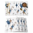 thumbnail image 1 of Blue Brown Diamond Placemats Set of 6, Modern Geometric Middle Century Placemats for Dining Table, Place Mats for Kitchen Tabletop, Waterproof Wipeable Dining Table Mats Set, 1 of 9