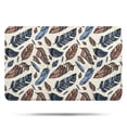 thumbnail image 1 of Blue and Brown Feather Pattern Bathroom Rugs Mat,Non Slip Microfiber Bathroom Rug,Rubber Backing,Soft Bathroom Mats for Bathroom Floor,Tub and Shower,17x27in(43x68cm), 1 of 5