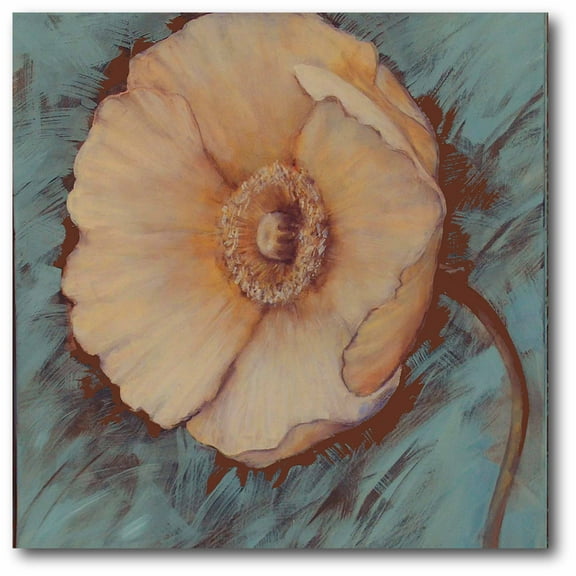 Blue/Brown Flower I Gallery-Wrapped Canvas Wall Art, 16x16