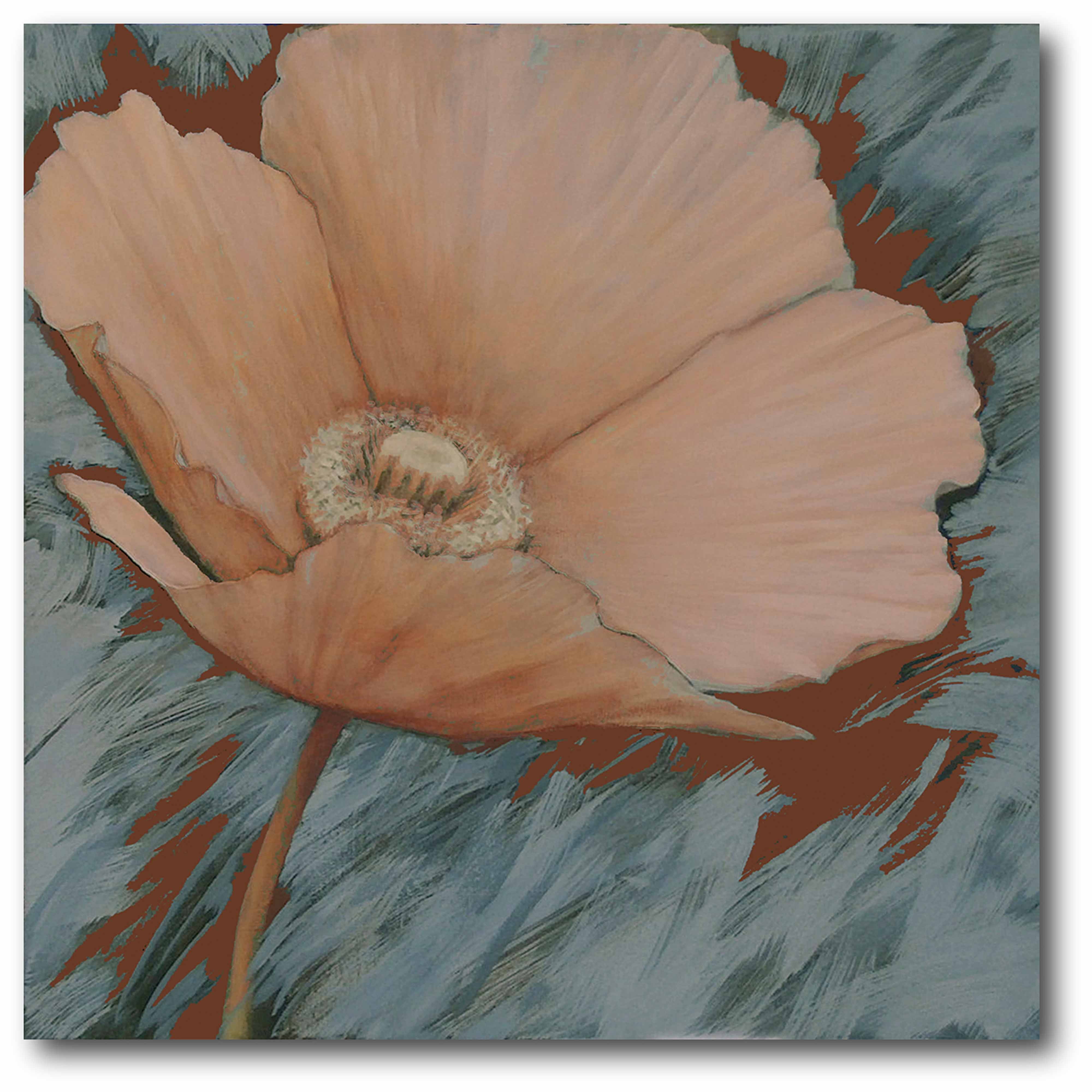 Blue/Brown Flower II Gallery-Wrapped Canvas Wall Art, 16x16
