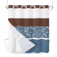 thumbnail image 1 of Blue Brown Flowers No Hook Shower Curtain Waterproof, Bathroom Curtains with Snap in Liners and See Through Top Window, Classic Botanical Art Elegant Hotel Style Bathtub Curtains Shower 72"Wx78"L, 1 of 8