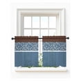 thumbnail image 1 of Blue Brown Flowers Tier Curtains 24 Inch Length,Sheer Curtains for Bedroom Living Room Window Classic Botanical Art Elegant Rod Pocket Drapes Kitchen Curtains Small Half Window 27.5"x24" 2 Panels, 1 of 7