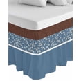 thumbnail image 1 of Blue Brown Flowers Wrap Around Bed Skirts for King Bed 18" Drop, Bed Skirt with Adjustable Elastic Belt Dust Ruffle Bed Valance for Bedroom Hotel Luxury Classic Botanical Art Elegant Bed Frame Cover, 1 of 7