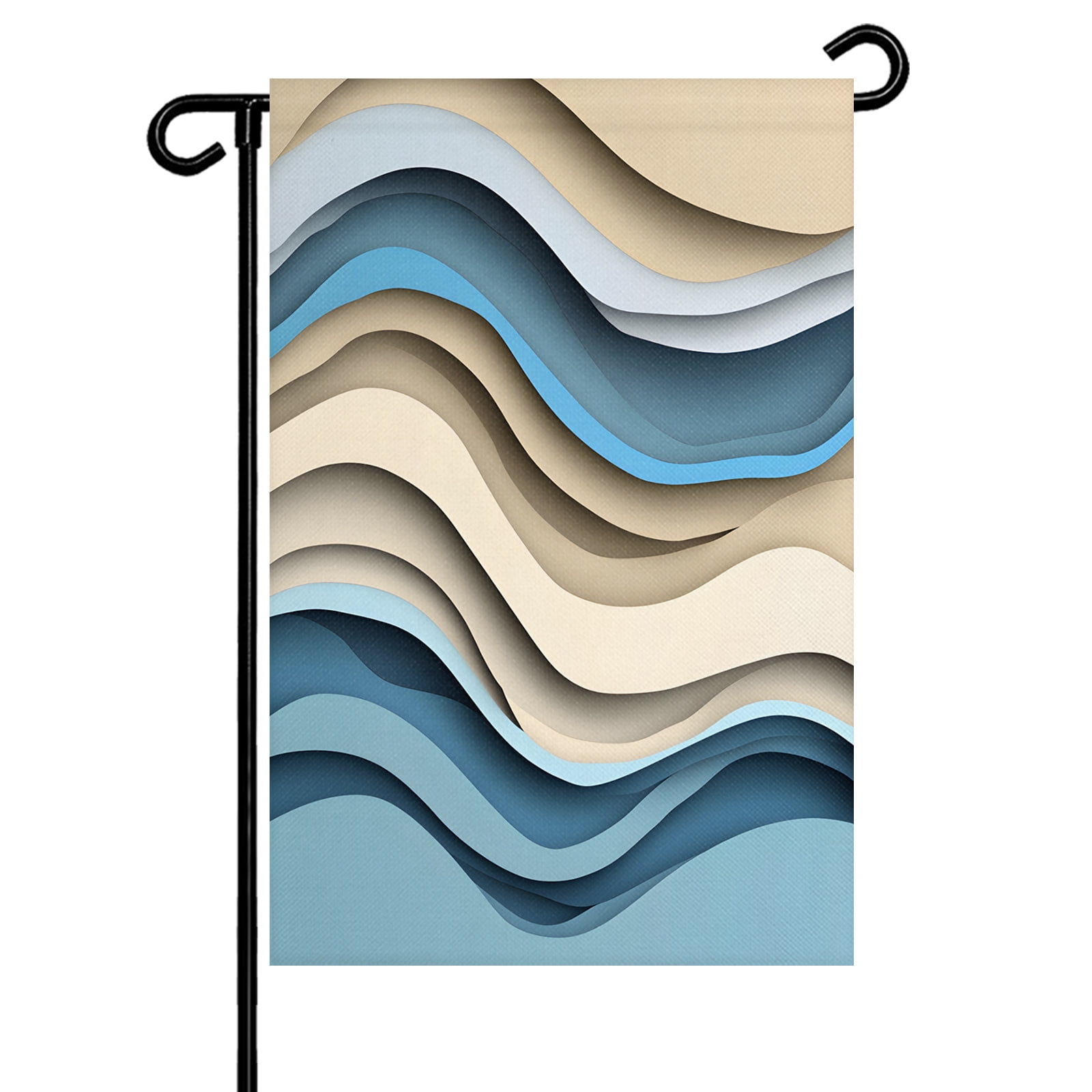 Blue Brown Garden Flag 12x18 Inch Gradient Wave Abstract Water Ripples ...