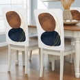 thumbnail image 1 of Blue Brown Geometric Dining Chair Back Cover Only, Bohemian Nordic Set of 4 Chair Back Covers, Removable Washable for Dining Room, Banquet & Holiday Decoration, 1 of 9