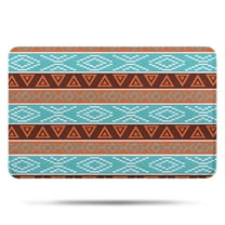 Blue and Brown Geometric Pattern Bathroom Rugs Mat,Non Slip Microfiber Bathroom Rug,Rubber Backing,Soft Bathroom Mats for Bathroom Floor,Tub and Shower,17x27in(43x68cm)