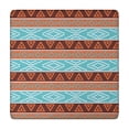 thumbnail image 1 of Blue and Brown Geometric Pattern Square Fitted Tablecloth with Elastic Edge,Square Table Cover,Washable Elastic Table Cover for Home Kitchen Party Decor 34"x34", 1 of 6