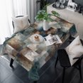 thumbnail image 1 of Blue Brown Geometric Table Cloth Waterproof Tablecloths, Modern Ombre Abstract Art Tablecloth Dining Table Cover for Kitchen Party Tabletop Outdoor, Rectangle Tablecloth 60x120 Inch, 1 of 9