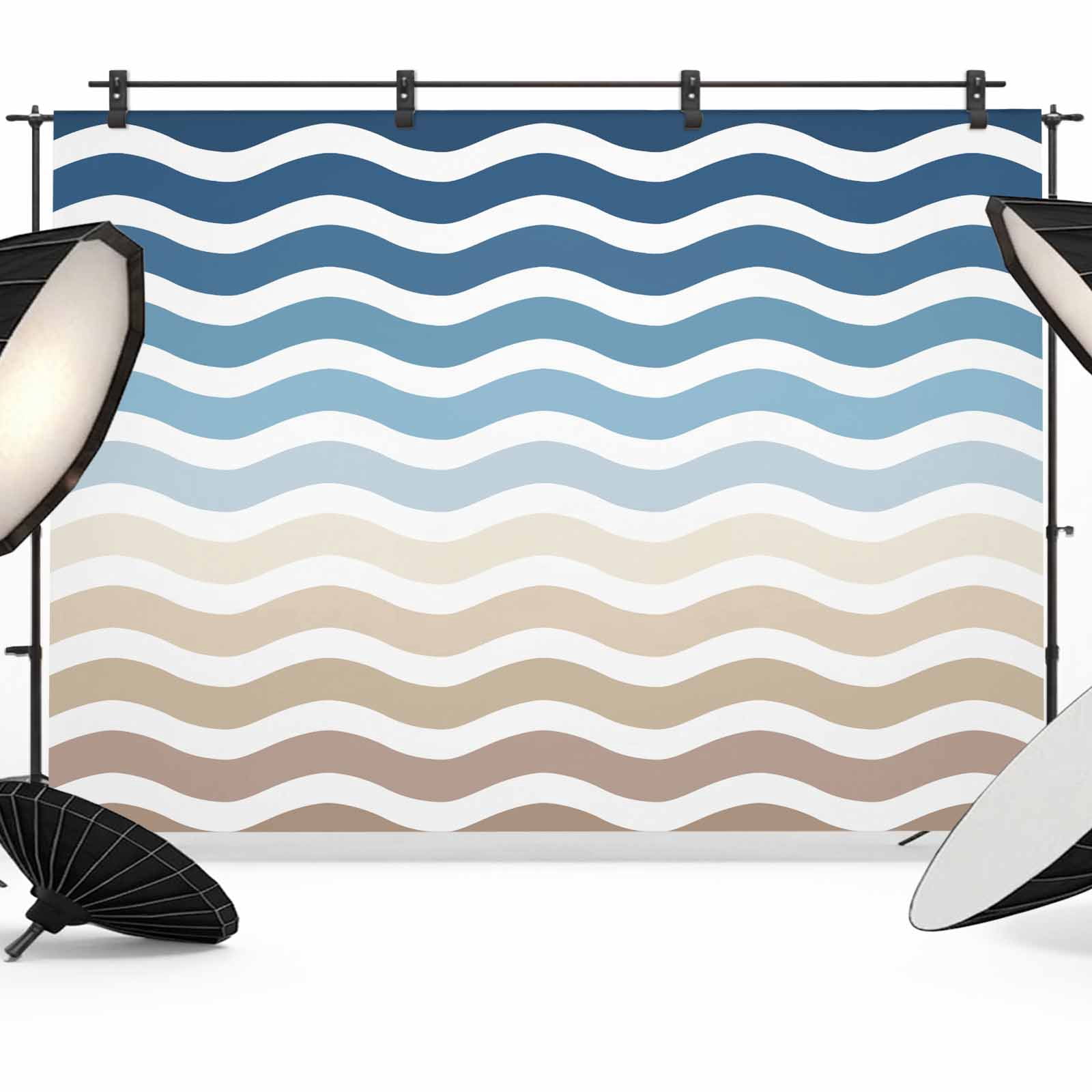 Blue Brown Gradient Backdrop for Photography, Water Ripple Striped ...