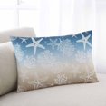 thumbnail image 1 of Blue Brown Ombre Coastal Throw Pillow Covers, Sea Nautical Summer Beach Starfish Coral Soft Breathable Pillow Cases with Invisible Zipper, Standard Pillowcases for Couch Bed Sofa Chair 20x26 Inches, 1 of 9