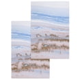 thumbnail image 1 of Blue Brown Ombre Kitchen Dish Towels for Drying Dishes Set of 2, Abstract Modern Art Fluid Striped Waffle Weave Microfiber Hand Tea Bathroom Towels Quick Dry & Absorbent Towel 15.7x23.6, 1 of 7