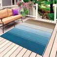 thumbnail image 1 of Blue Brown Ombre Outdoor Rug for Patio/Deck/Porch, Non-Slip Large Area Rug 5 x 8 Ft, Vintage Country Wooden Indoor Outdoor Rugs Washable Area Rugs, Reversible Camping Rug Carpet Runner, 1 of 8