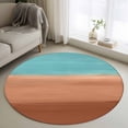 thumbnail image 1 of Blue Brown Ombre Round Area Rug 4ft, Modern Abstract Gradient Art Washable Non-Slip Circle Rugs for Bedroom Living Room Kitchen, Soft Non Shedding Circle Carpet for Dining Room Dorm, 1 of 9
