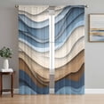 thumbnail image 1 of Blue Brown Ombre Sheer Curtains 96 Inch Length 2 Panels Set, Modern Abstract Aesthetics Geometric Voile Window Treatment Semi Sheer Long Curtains Drapes for Bedroom/Living Room/Kitchen 52"x96"x2, 1 of 7
