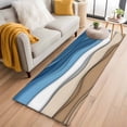thumbnail image 1 of Blue Brown Ombre Washable Runner Rugs 2'x6', Blue Gradient Low Pile Throw Entryway Rug Non-Slip Sturdy Edge Binding Carpet for Indoor Bedside Entrance Bedside, 1 of 9