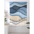 Blue Brown Sheer Curtains 63 Inch Long 1 Panel Water Ripple Abstract ...