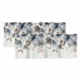 thumbnail image 1 of Blue Brown Spring Floral Curtain Valances for Windows, Kitchen Valance Window Treatments Panel 2 Pack, Watercolor Summer Botanical Rod Pocket Short Curtains for Bathroom Bedroom 42 x 18 Inch, 1 of 8