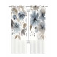 thumbnail image 1 of Blue Brown Spring Floral Sheer Curtains 63 Inch Length 2 Panels Set for Living Room/Bedroom, Watercolor Summer Botanical Kitchen Curtains Grommet Semi-Sheer Curtains Window Treatments 42"x63"x2, 1 of 7