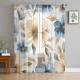 thumbnail image 1 of Blue Brown Spring Floral Sheer Curtains 84 Inch Length 2 Panels Set for Living Room/Bedroom, Summer Botanical Rustic Semi Curtain Sheers Drapes Rod Pocket Curtains Window Treatment Set 52''x84''x2, 1 of 7