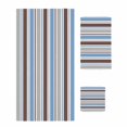 thumbnail image 1 of Blue Brown Striped Towel Set of 3, Soft Microfiber Bath Towels, Hand Towel, Washcloths, Farmhouse Stripes Modern Abstract Art Quick-Dry Absorbent Towels for Bathroom Kitchen Hotel Beach Gym Spa, 1 of 9