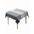 thumbnail image 1 of Blue Brown Stripes Suqare Tablecloth - 60 x 60 Inch, Abstract Geometric Spring Flowers Country Waterproof & StainResistant Tablecloth, Washable Oil-proof Table Cover for Dining/Party/Wedding/Buffet, 1 of 9
