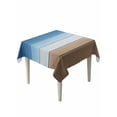 thumbnail image 1 of Blue Brown Table Cloth, Gradient Wood Grain Farmhouse Country Waterproof Tablecloth for Square Tables, Reusable Washable Fabric Table Cover for Restaurant Kitchen Dining Tables 60"x60", 1 of 6