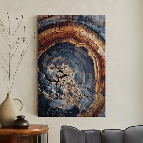 Blue Brown Tree Ring Poster, Unframed Paper Poster 8x10in