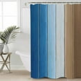thumbnail image 1 of Blue Brown Waterproof Fabric Shower Curtain, Gradient Wood Grain Farmhouse Country Shower Curtain for Bathroom Curtains Bathtubs Hotel Washable Shower Curtains with 12 Hooks Extra Long 72x96, 1 of 6