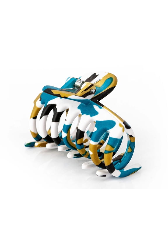 Blue, Brown White Hair Clip (2 pack)