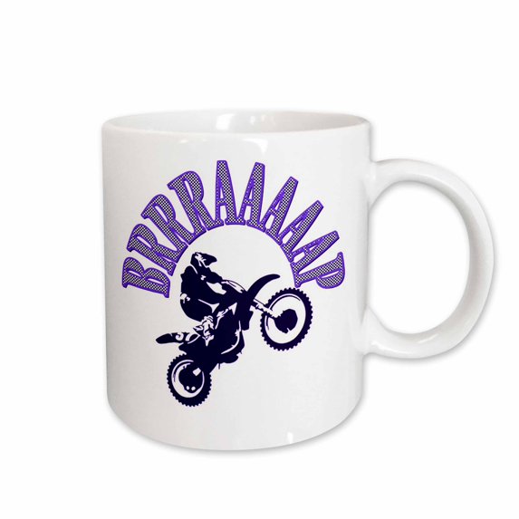 3drose, Blue Brrraaaaap Checkered Flag Moto Language, 15oz Mug