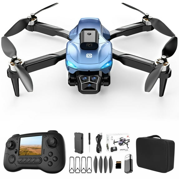 Blue Blue Screen Rc Drone Brushless Motor 1080P Dual Camera 360° Obstacle Avoidance Quadcopter Memory Card