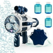 Blue Bubble Machine 8000 Bubbles Per Minute with Carrying Bubble Case