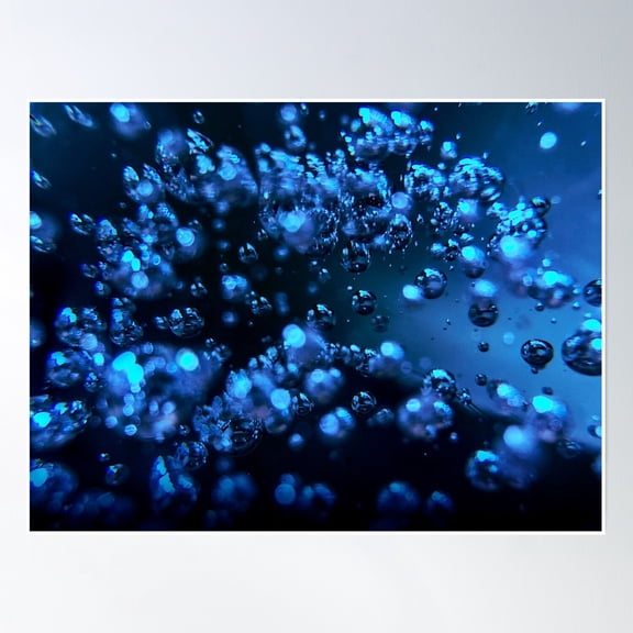 Blue Bubbles Poster Wall Art, Modern Wall Decor, 16x24 UNFRAMED