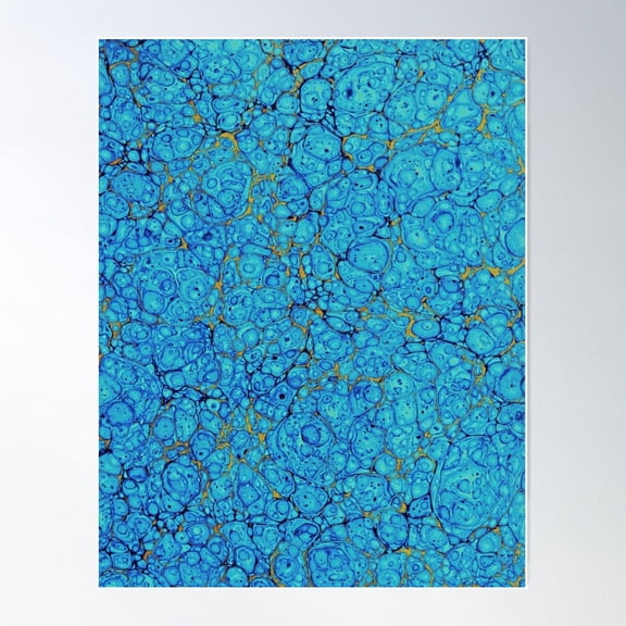 Blue Bubbles Poster Wall Art, Modern Wall Decor For Living Room Bedroom, 16x24 UNFRAMED