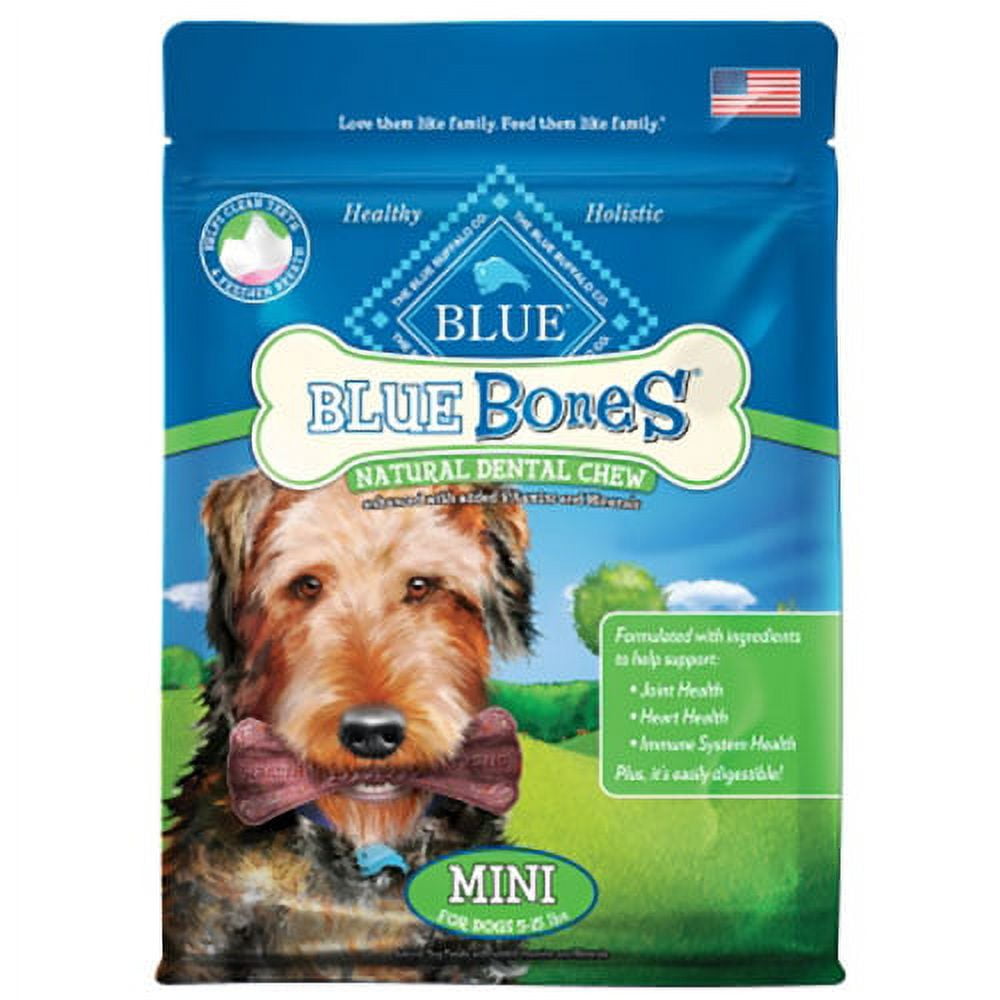 Blue Buffalo 12 Oz Dental Bones Mini Natural Dog Treats (Pack of 36