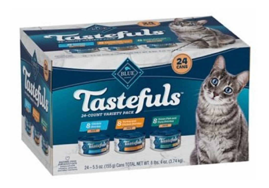Blue Buffalo 804124 Turkey & Chicken Pate 24 Cans Variety Pack 5.5 oz. Cat Food