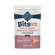 Blue Buffalo BLUE Bits Plus Skin & Coat and Immune Support Daily Benefit Dog Treats, Soft & Chewy Salmon Morsels, 9.5-oz. Bag