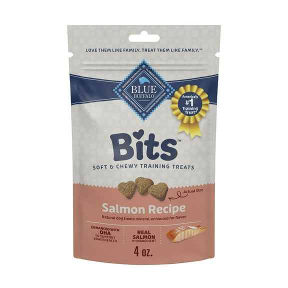 Blue Buffalo Bits Soft Dog Treats for Training, Enhanced with DHA, Salmon, 4-oz. Bag