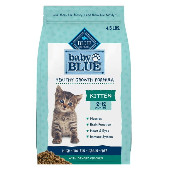 Blue Buffalo Baby BLUE Healthy Growth Kitten Dry Food, High-Protein Chicken, 4.5-lb Bag