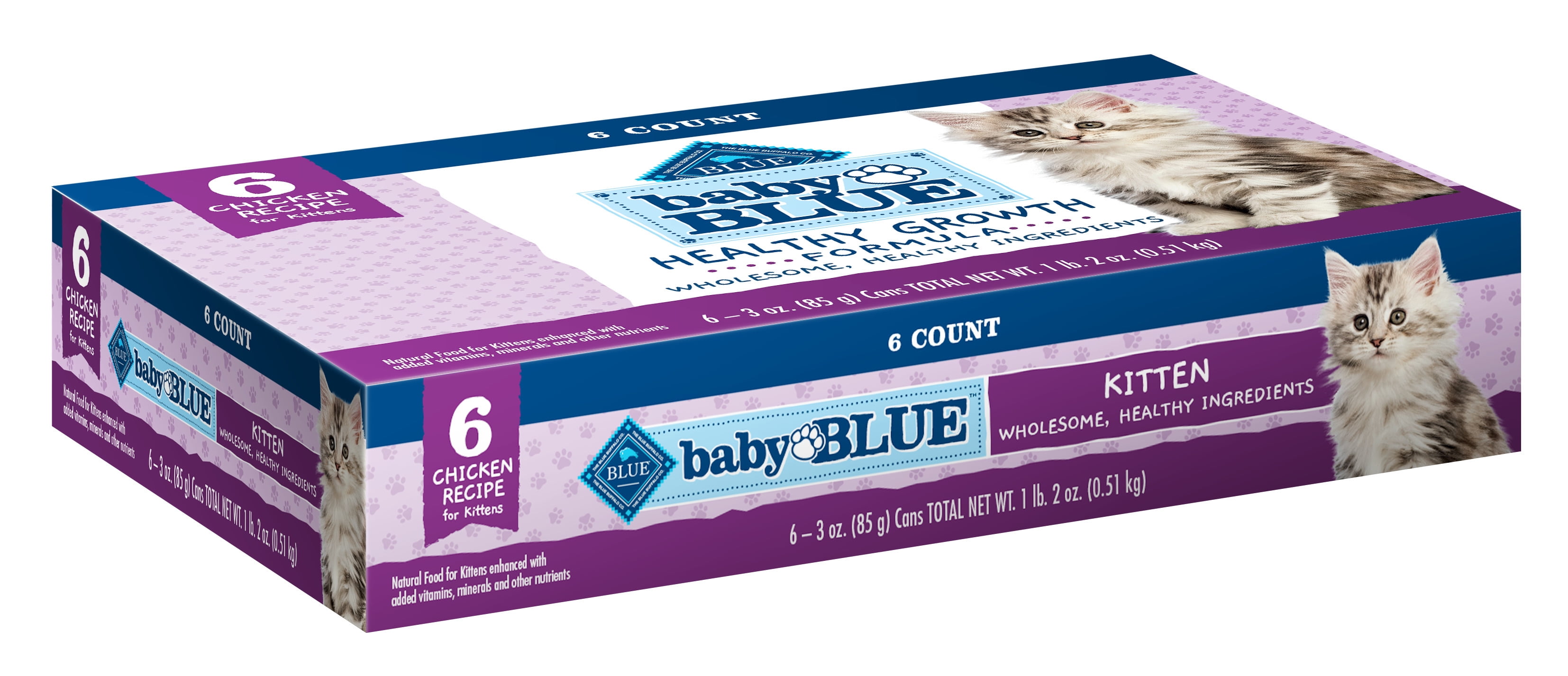 Blue Buffalo Baby BLUE Natural Kitten Pate Cat Food, Chicken Recipe