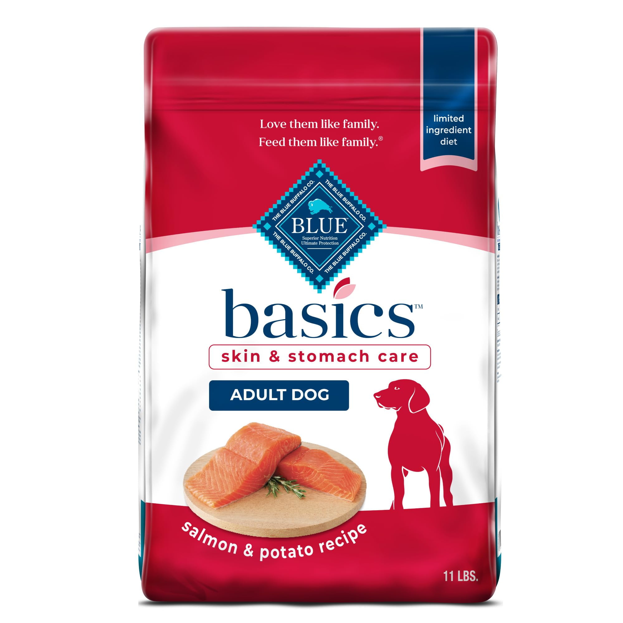 Blue Buffalo Basics Adult OIF8 Dry Dog Food for Skin &amp; Stomach Care ...