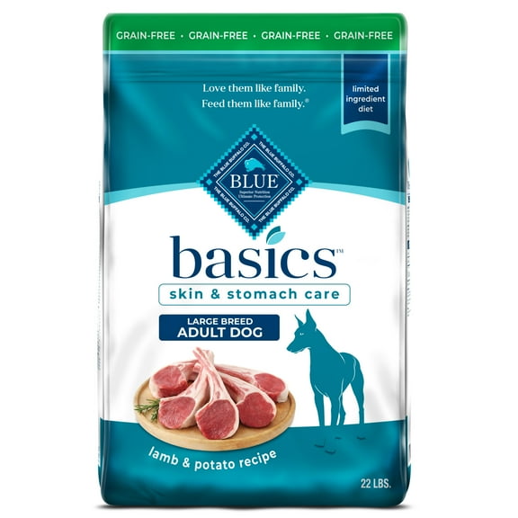 Blue Buffalo Basics Large Breed Grain-Free Dry Dog Food, Lamb & Potato Recipe, 22-lb Bag