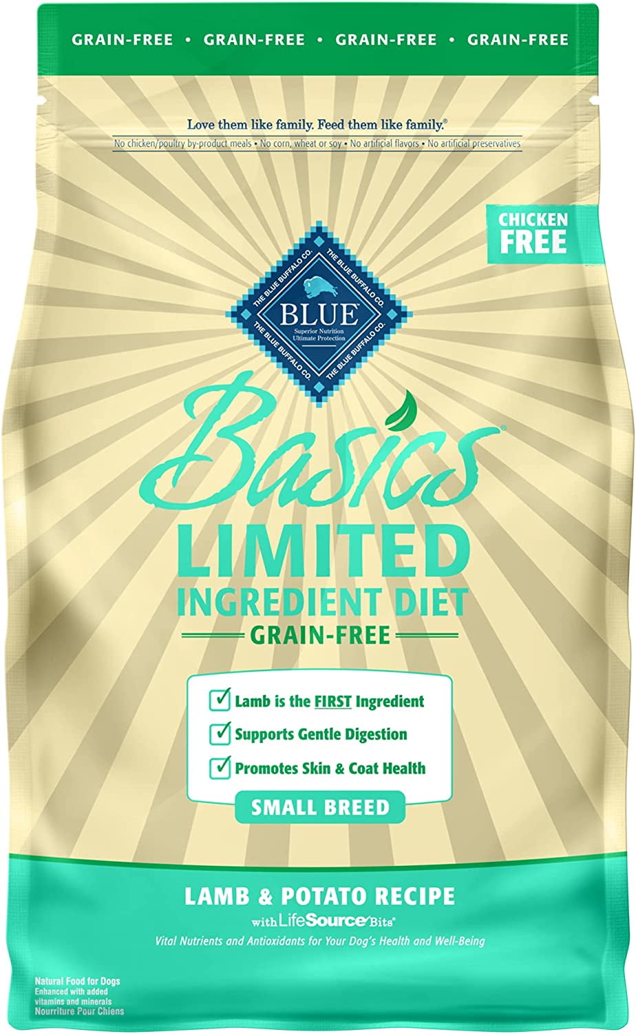 Blue Buffalo Basics Limited Ingredient Diet Small Breed Lamb and Potato Dry Dog Food for Adult