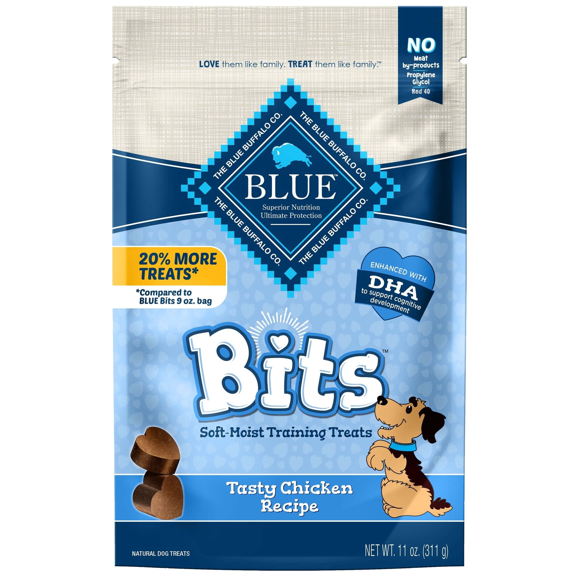 Blue Buffalo Bits Dog Treats, Tasty Chicken Recipe 11 oz (Pack of 4)