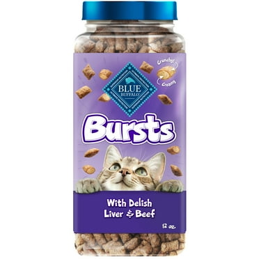 Blue Buffalo Bursts Crunchy & Creamy Cat Treats, Great for Training, Liver & Beef, 12-oz. Tub