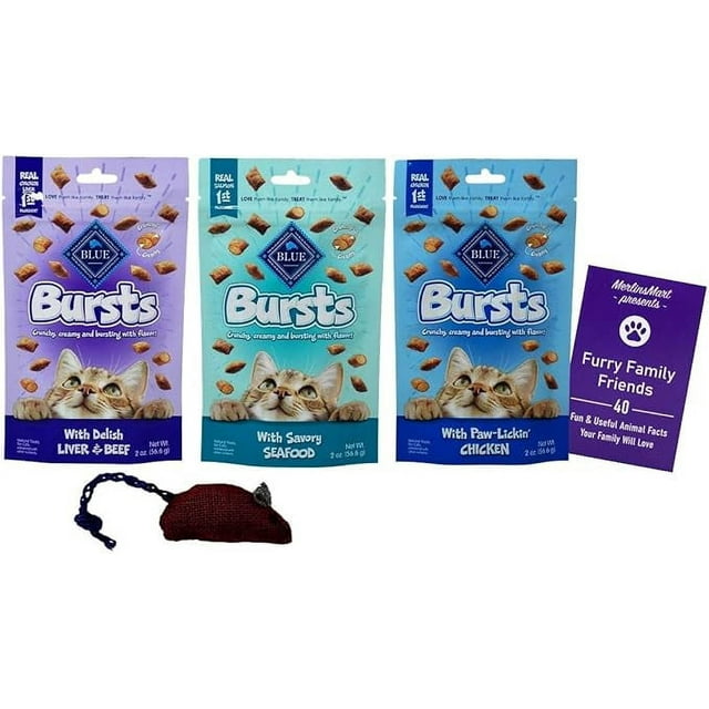 Blue Buffalo Bursts Natural Crunchy Creamy Treats for Cats 3 Flavor ...