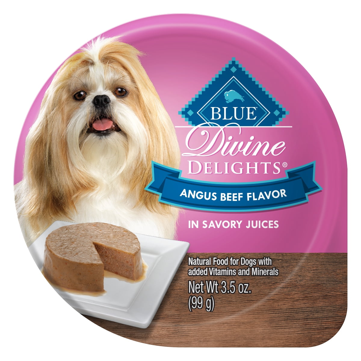 Blue Buffalo Delights Natural Adult Small Breed Wet Dog Food Cup, Angus