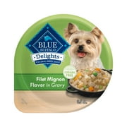 Blue Buffalo Delights Small Breed Natural Wet Dog Food, Filet Mignon in Gravy, 3.5-oz. Cup