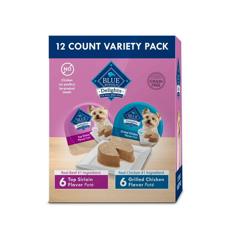 Blue Buffalo Delights Small Breed Wet Dog Food Variety Pack 12 ct